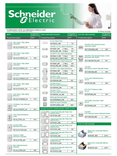 schneider electric price list